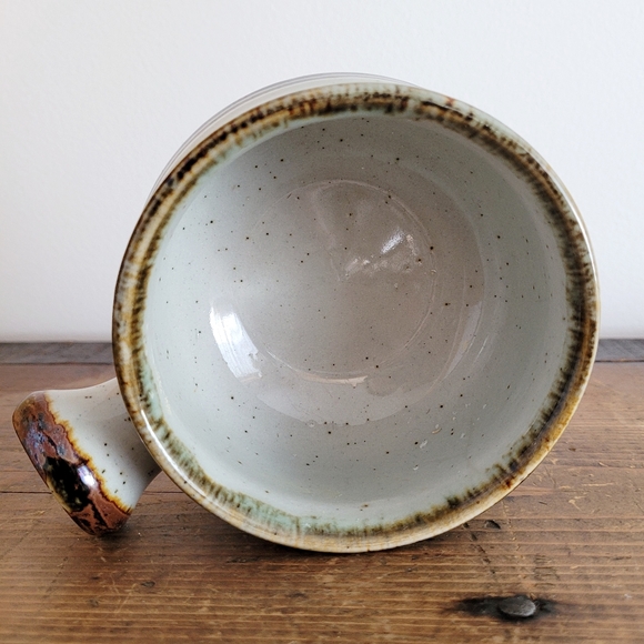 Vintage Takahashi Mid Century Studio Pottery Side Handled Soup Bowl - Picture 6 of 9